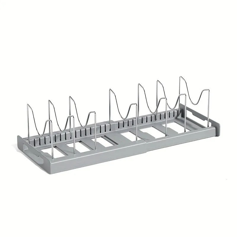 Organisateur casseroles extensible gris séparateurs verticaux