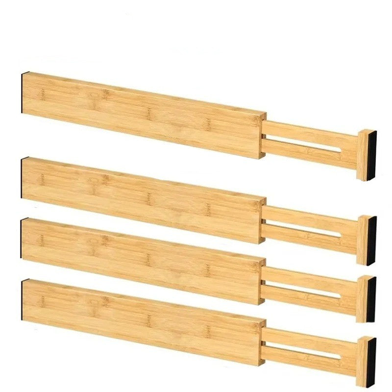 Séparateur tiroir bois large lot de 4 rangement cuisine
