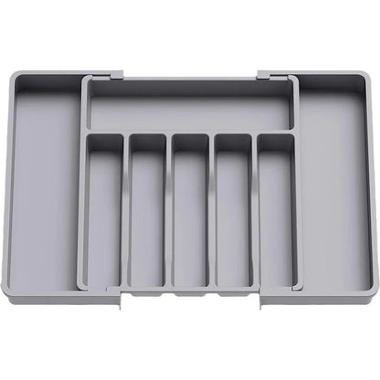 Organisateur de tiroir gris rangement couverts cuisine