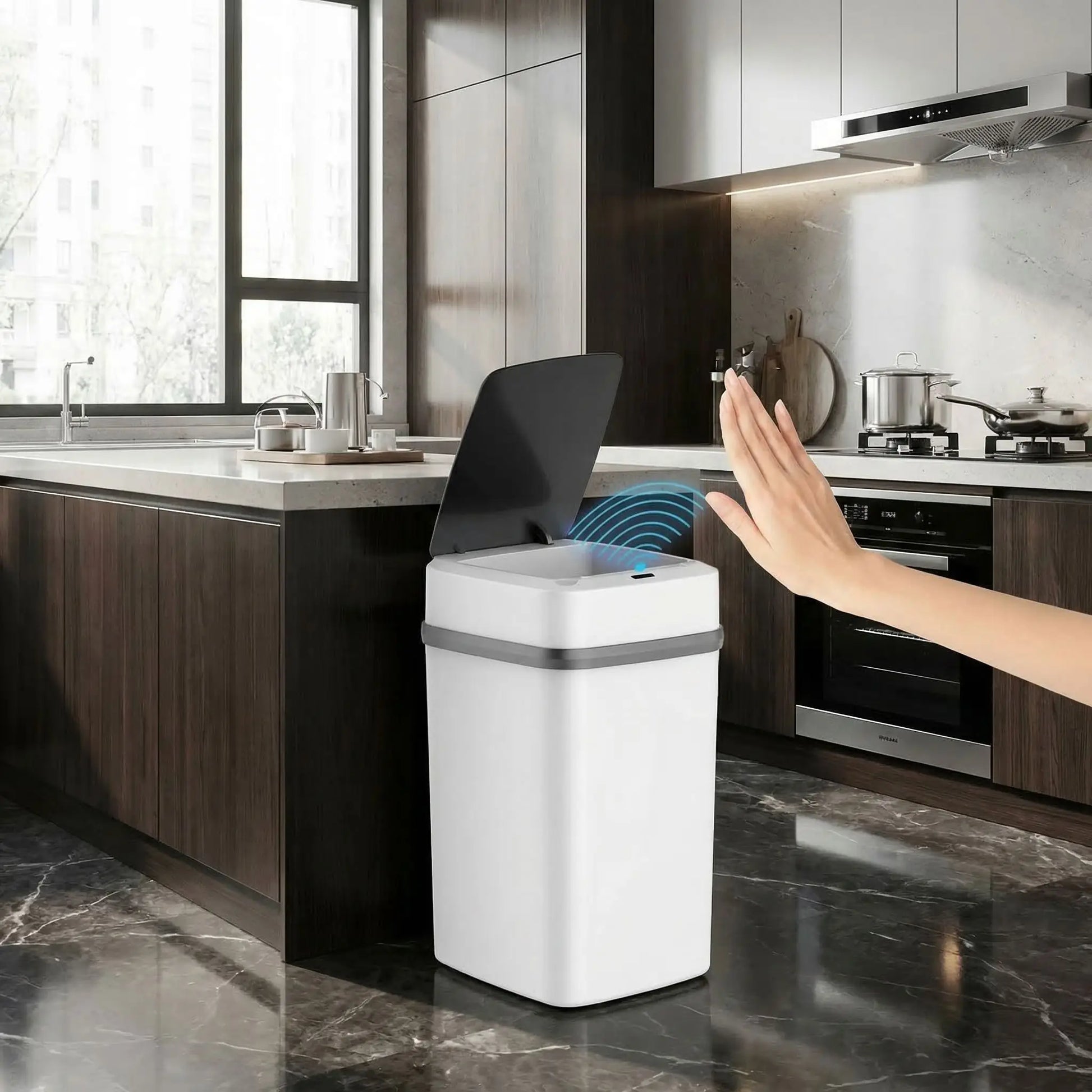 Poubelle de cuisine intelligente sans contact automatique