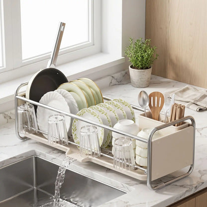 égouttoir couverts creme cadre chrome