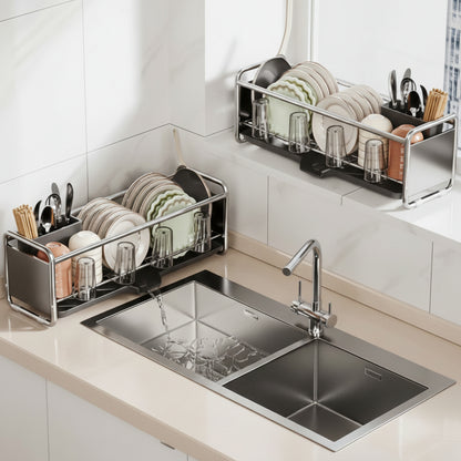 égouttoir couverts gris cadre chrome