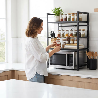 étagère four micro-ondes 3 niveaux cuisine rangement