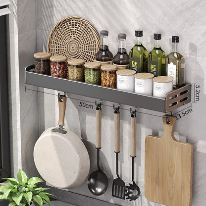 étagère murale cuisine 50cm rangement épices huiles acier inoxydable