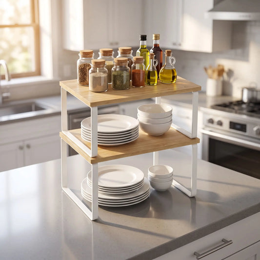 Étagere pour cuisine rehausseurs bambou plan de travail