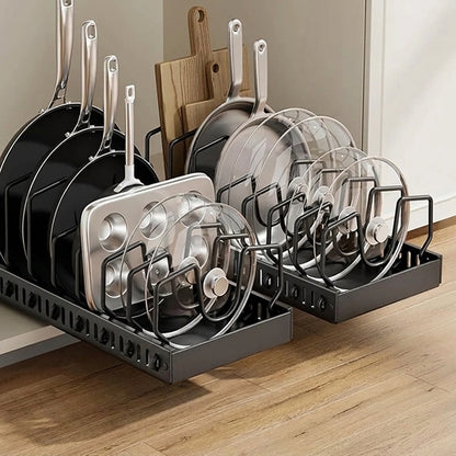 ORGANISATEUR DE CASSEROLES | Rangement Placard Sans Perçage Glissio™