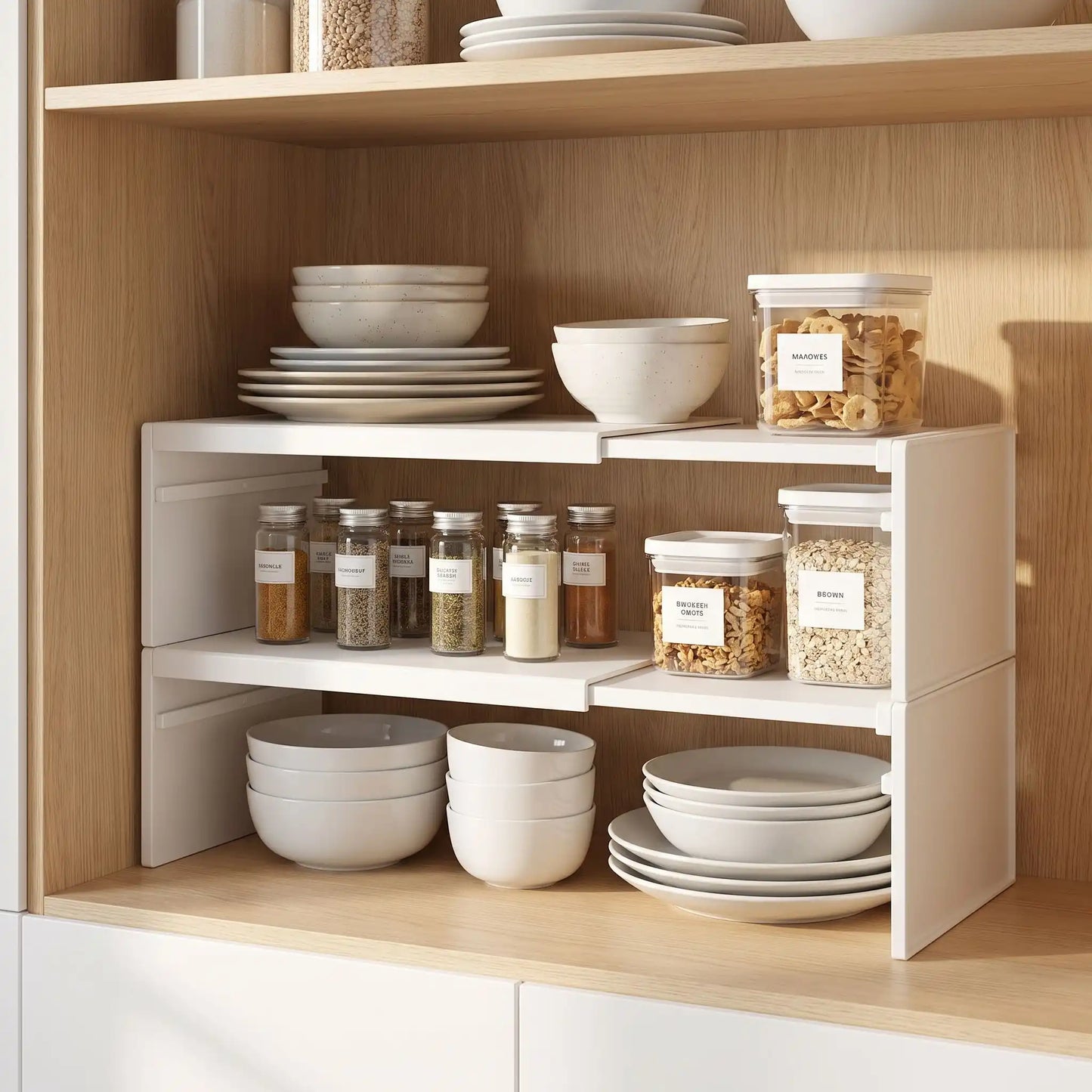 Lot deux organisateurs placard cuisine extensible dimensions