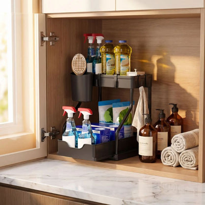 organisateur sous évier petite cuisine optimisée