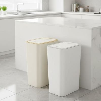 Poubelle de cuisine | Design Blanc & Beige Purebin™