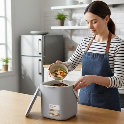 poubelle de cuisine gris