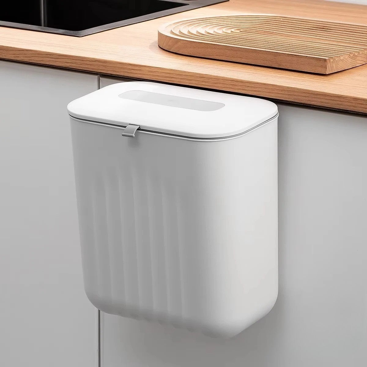 Poubelle sous évier grand blanc accessoire cuisine