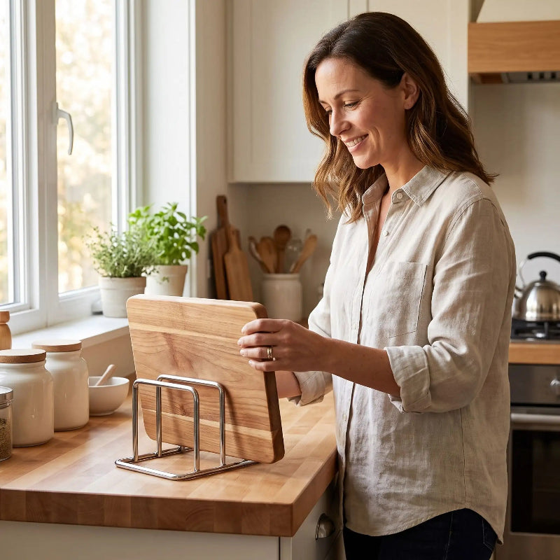 Support planche a decouper femme range planche cuisine