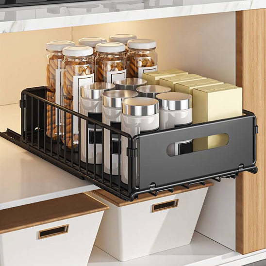 Tiroir coulissant Drawix noir extractible sous etagere
