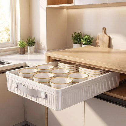 tiroir coulissant pour placard bols assiettes ranges