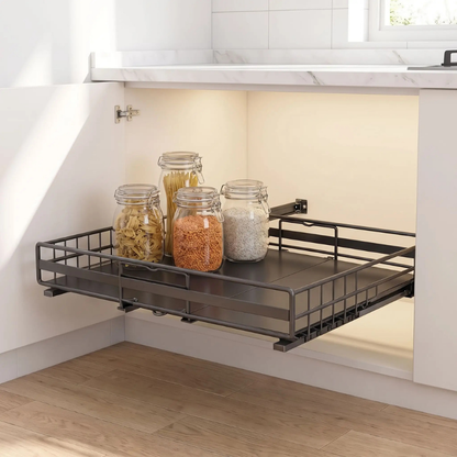 tiroir coulissant pour placard noir sorti cuisine bocaux